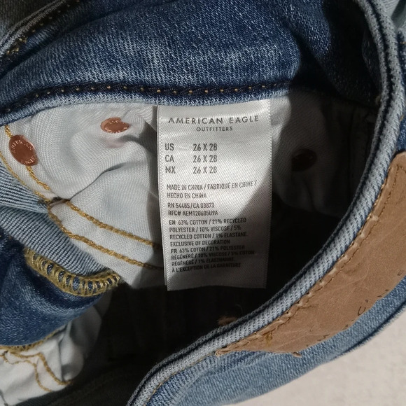 American Eagle EUC Airflex360 Distressed Denim Skinny Jeans size 26×28 - Picture 5 of 10